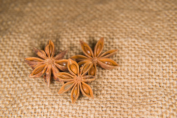 Star anise  on a very old cloth