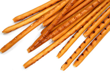 Isolated breadsticks on white