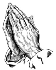 Praying Hands Vector - obrazy, fototapety, plakaty