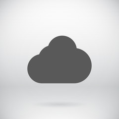 Flat Cloud Storage Icon Vector Symbol Background