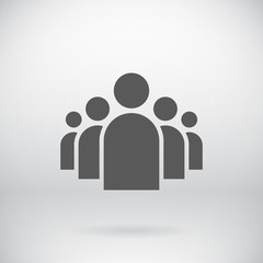 Flat Group of People Icon Vector Symbol Background