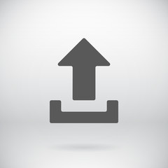 Flat Download Upload Icon Vector Load Symbol Button Background
