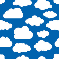blue seamless illustration pattern of clouds wallpaper