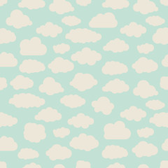 vintage seamless illustration pattern of clouds collection