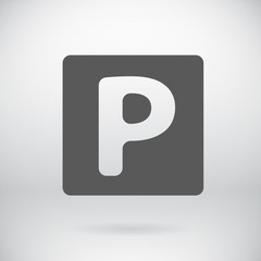 Flat Parking Car Sign Vector Symbol Background