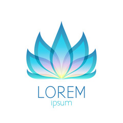 Beautiful colorful lotus flower logo sign.