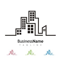 Naklejka premium city building vector logo icon