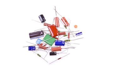 electric components on a white background , isolated
