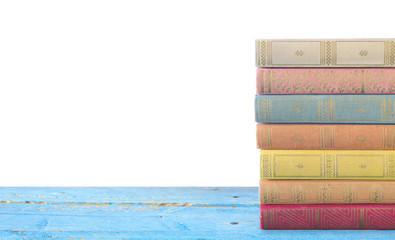 stack of books isolated on white background