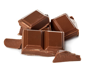 chocolate bars isolated on white background