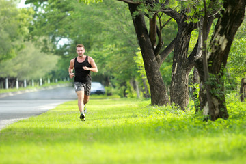 male runner training for marathon