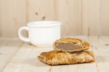 coffee and coconut puff