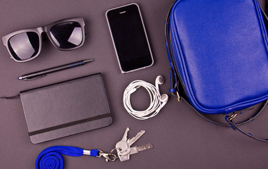 still life of random objects of modern human. 