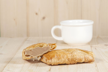 coffee and coconut puff