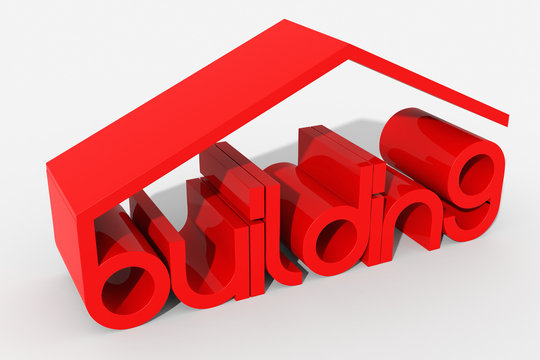 Logo 3D "building" con forma edificio