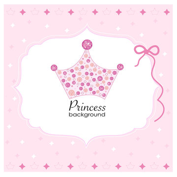 Crown with pink princess background