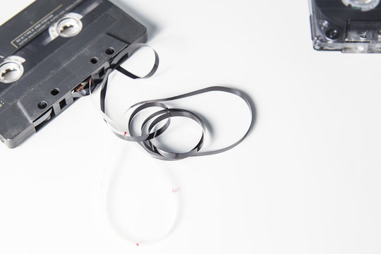 Tape cassette on a white background
