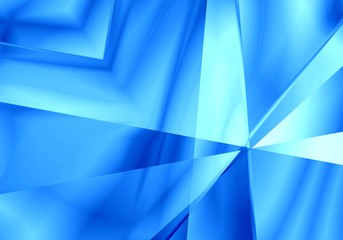 Abstract light mirror shape blue color background.