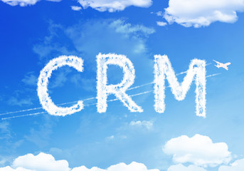 Naklejka na ściany i meble Cloud text : Customer relationship management (CRM) on the sky.