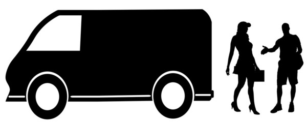 Vector silhouette of the transport service.