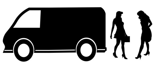 Vector silhouette of the transport service.