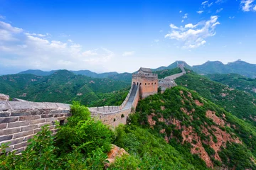 Papier peint photo autocollant rond Mur chinois grande muraille