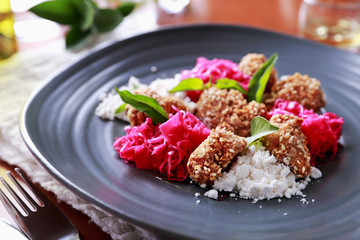 spanish tapas crispy fried chicken served with closeslaw and ses