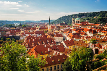 Fototapeta na wymiar Aerial view over Old Town in Prague, Czech Republic