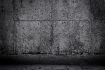 Grungy and smooth bare concrete wall