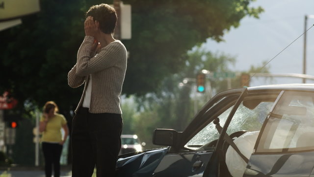 woman after a car accident