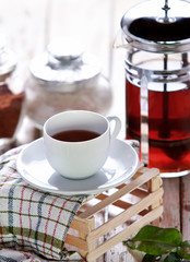 a cup of hot tea