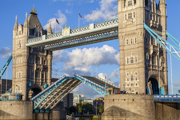 Close-up of an Open Tower Bridge
