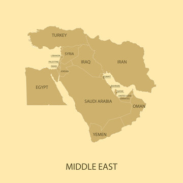 Middle East Map with country name