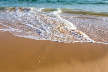 Beautiful mediterranean water lapping on the shore