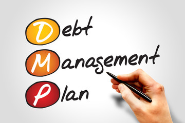 Debt Management Plan (DMP), business concept acronym