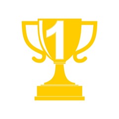  Yellow Champion Cup icon Number 1 - Illustration