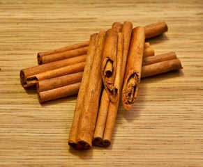 Beautifully composed of cinnamon sticks 