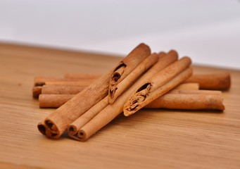 Beautifully composed of cinnamon sticks 