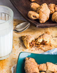 bagels biscuits from short pastry stuffed with condensed milk in