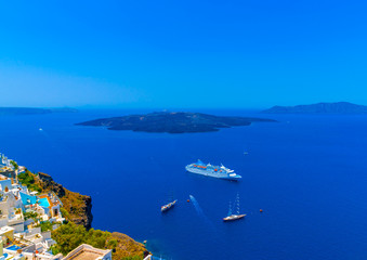 Obraz premium in Fira the capital of Santorini island in Greece