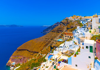 in Fira the capital of Santorini island in Greece