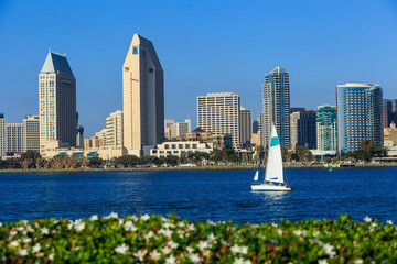 Fototapeta premium Skyline of San Diego, California from Coronado Bay