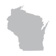 grey map of Wisconsin