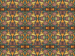 Multicolor Tribal Geometric Seamless Pattern