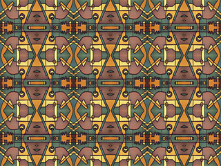 Multicolor Tribal Geometric Seamless Pattern