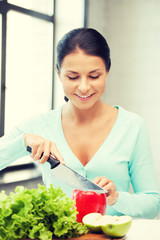 beautiful woman in the kitchen