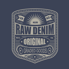 Vintage denim typography, t-shirt graphics, vector