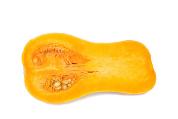 Pumpkin squash slice isolated on white background