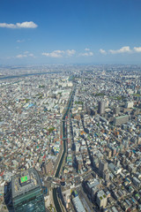 東京スカイツリーからの眺め（東側・江戸川区、千葉方面）