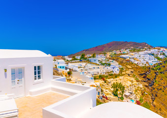 Fototapeta premium in Oia the most beautiful village of Santorini island in Greece